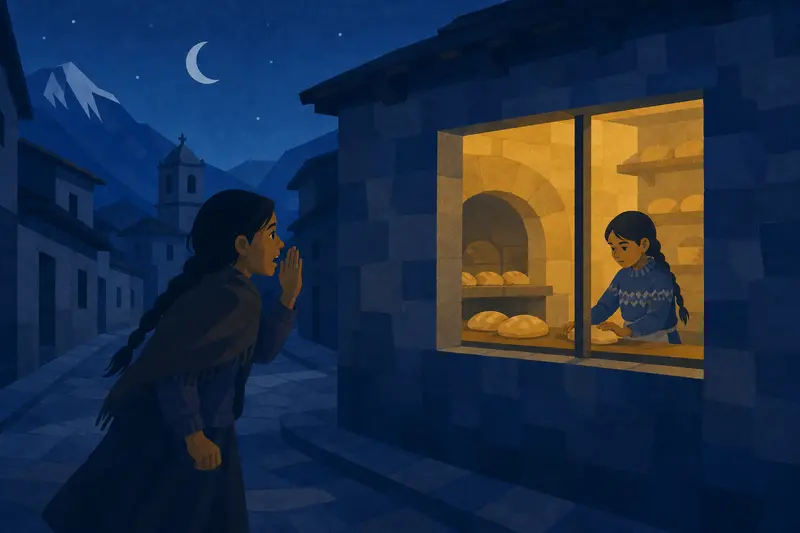 Cover illustration for Bread at the Big Table, A0 Spanish story