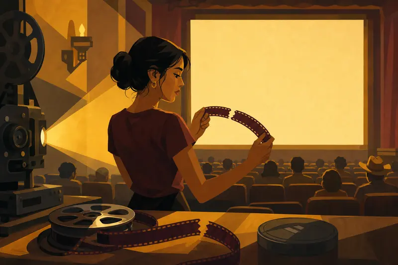 Cover illustration for The Last Reel, A2 Spanish story