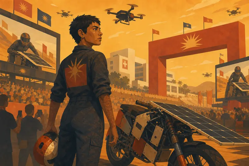 Cover illustration for Live From the Finish Line, C1 Spanish story