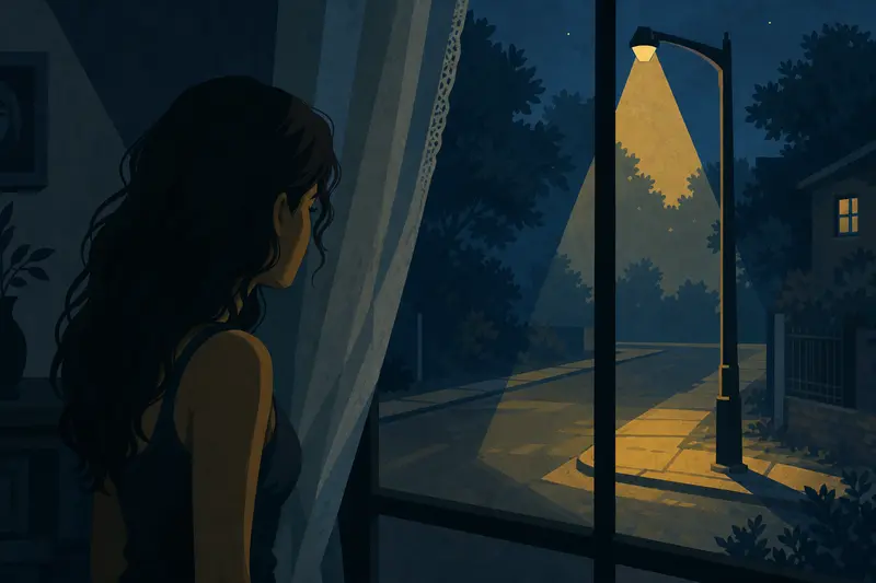 Cover illustration for The Man in the Light, A0 Spanish story