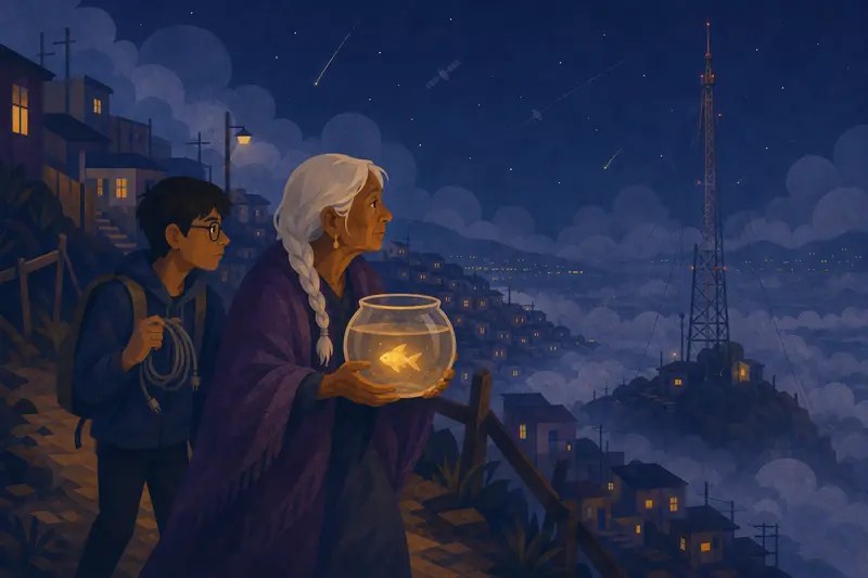 Cover illustration for The Voice in the Bowl, A0 Spanish story