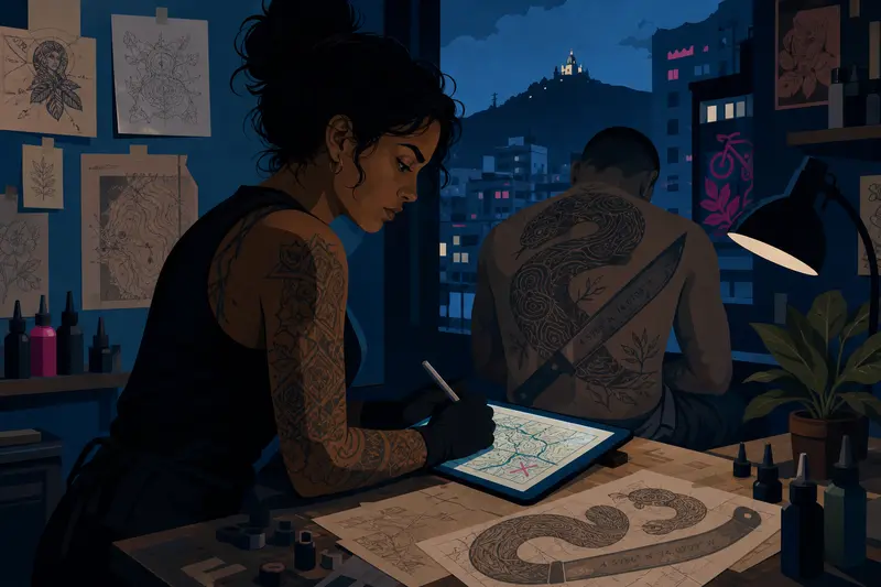 Cover illustration for Ink and Cartography, C1 Spanish story