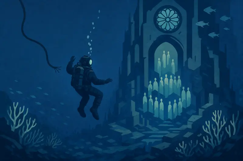 Cover illustration for The Choir Beneath, C1 Spanish story