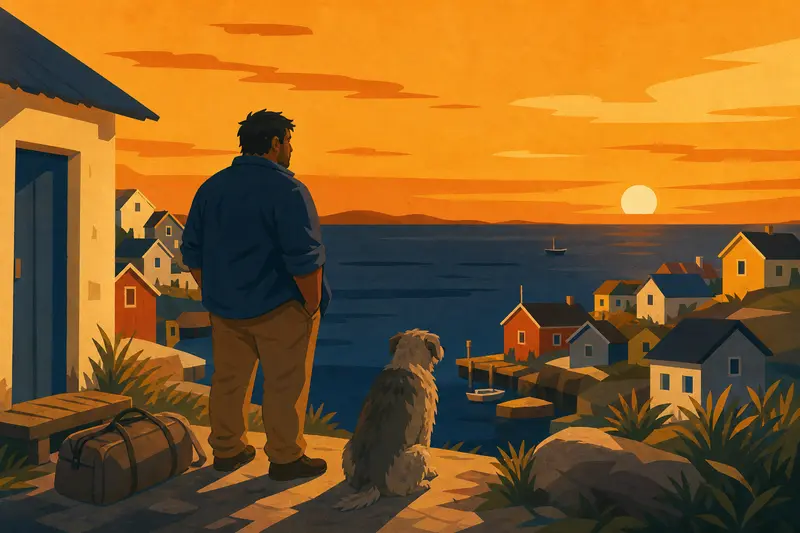 Cover illustration for The Last Stop by the Water, A1 Spanish story