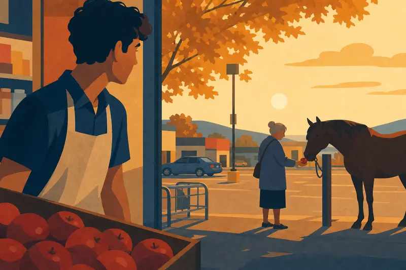 Cover illustration for The Four O'Clock Apple, B1 Spanish story