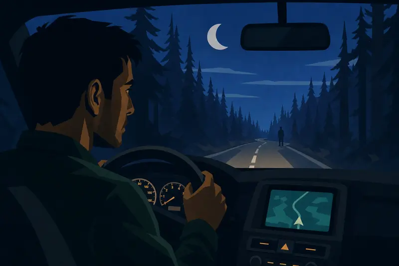 Cover illustration for The Voice on the Road, B1 Spanish story