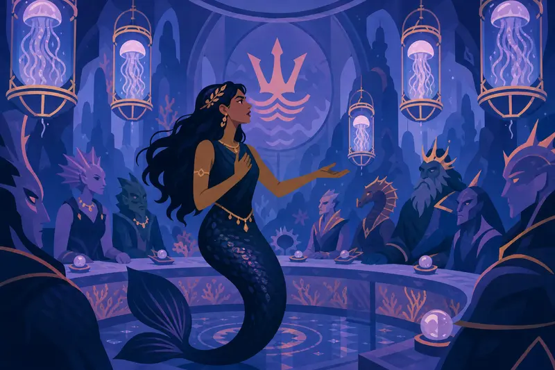 Cover illustration for The Diplomat Who Could Not Bite Her Tongue, C1 Spanish story