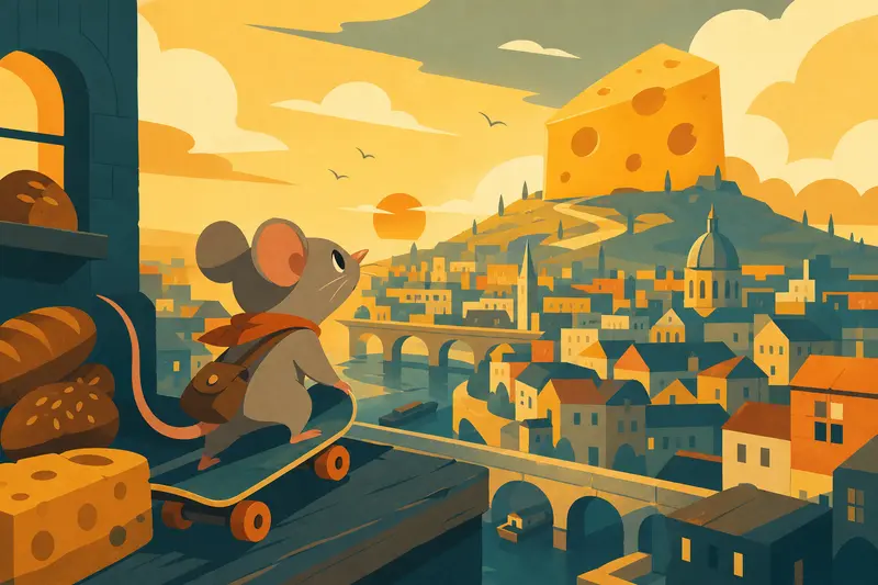 Cover illustration for The Skateboard Mouse, A1 Spanish story