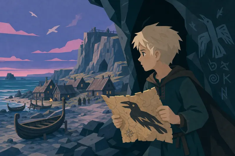 Cover illustration for The Mark of the Raven, A2 Spanish story