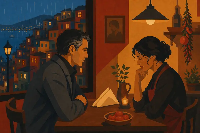 Cover illustration for The Folded Napkin, B1 Spanish story