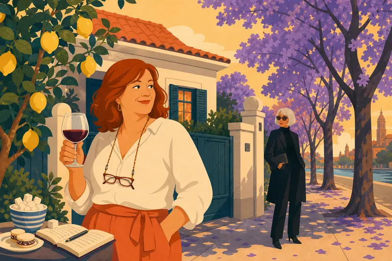 Cover illustration for Sugar, Lies, and Malbec, C1 Spanish story