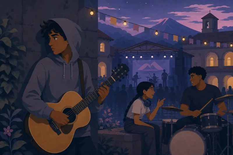 Cover illustration for The Opening Act, B1 Spanish story