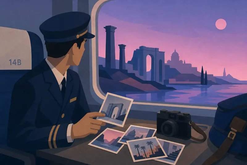 Cover illustration for The Photos on Seat 14B, A2 Spanish story
