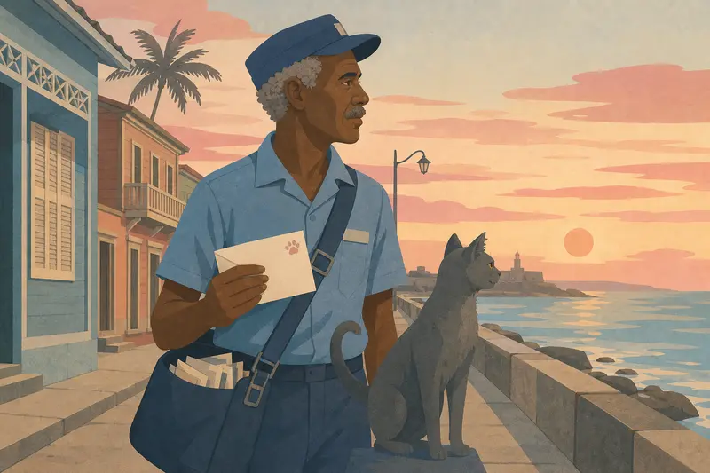 Cover illustration for The Cat Waits at Every Door, A1 Spanish story