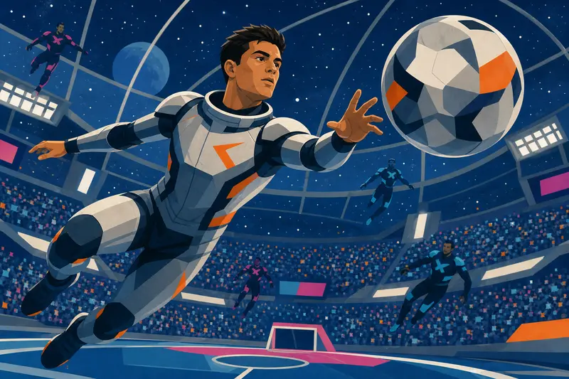 Cover illustration for The Heaviest Goal in the Universe, B2 Spanish story