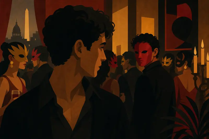 Cover illustration for The Red Mask, A1 Spanish story