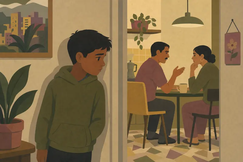 Cover illustration for The Party Leo Doesn't Know, A1 Spanish story
