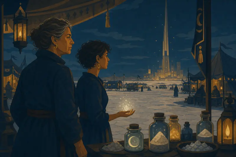 Cover illustration for The Moon in the Iron Cage, C1 Spanish story