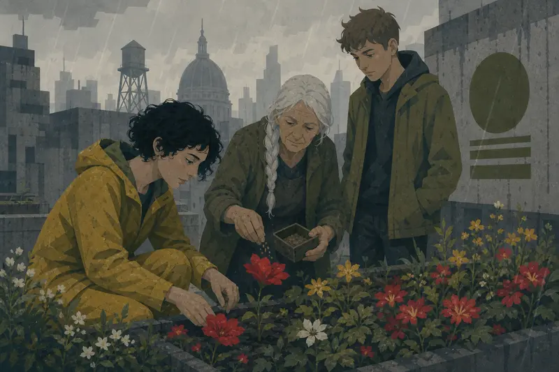 Cover illustration for Seeds Against the Gray, A1 Spanish story