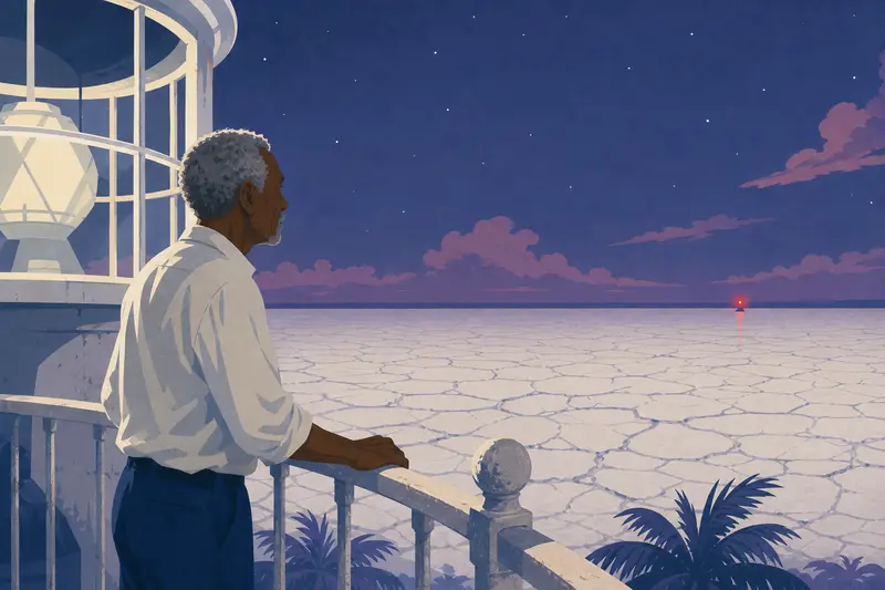 Cover illustration for A Light Where the Sea Used to Be, B1 Spanish story