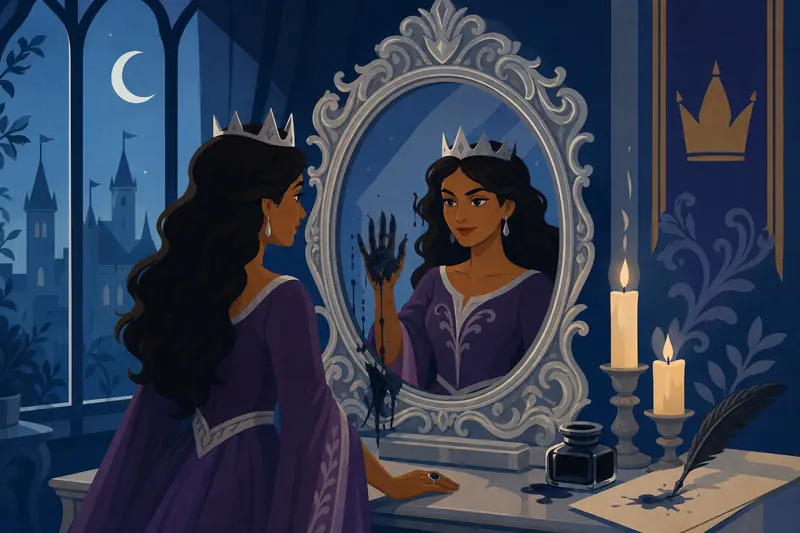 Cover illustration for The Queen Who Lost Her Throne to Herself, B2 Spanish story