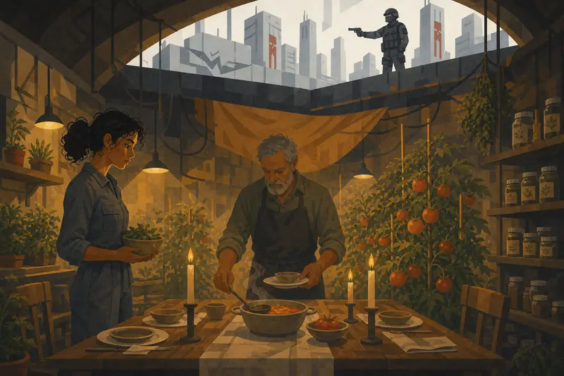 Cover illustration for The Longest Dinner, B1 Spanish story