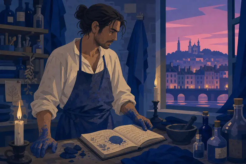 Cover illustration for The Blue That Could Save or Ruin Them, C1 Spanish story