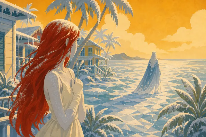 Cover illustration for The Snowflake That Never Melts, B2 Spanish story