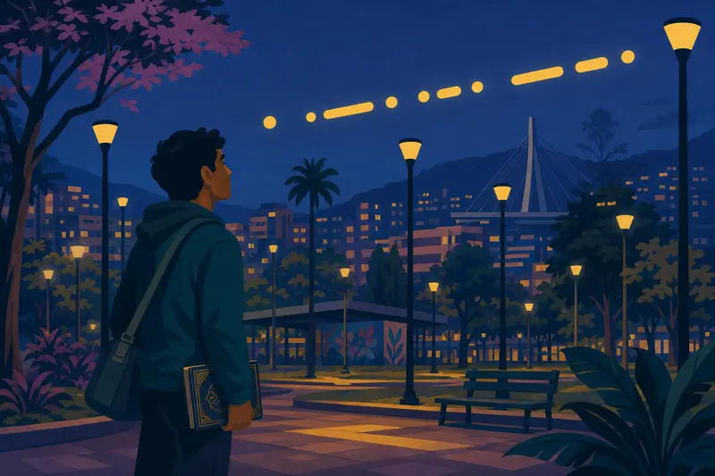 Cover illustration for The Name in the Lights, A1 Spanish story