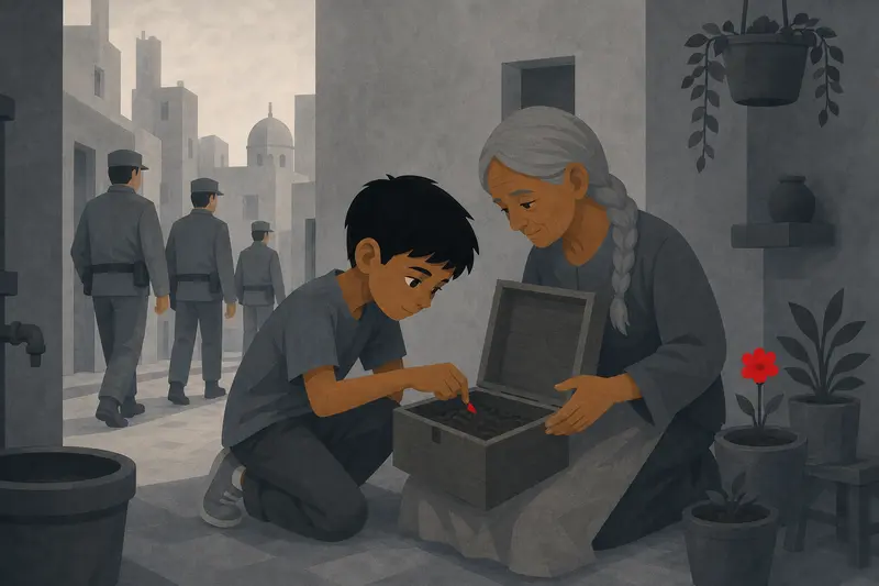 Cover illustration for Grandmother's Secret Box, A1 Spanish story