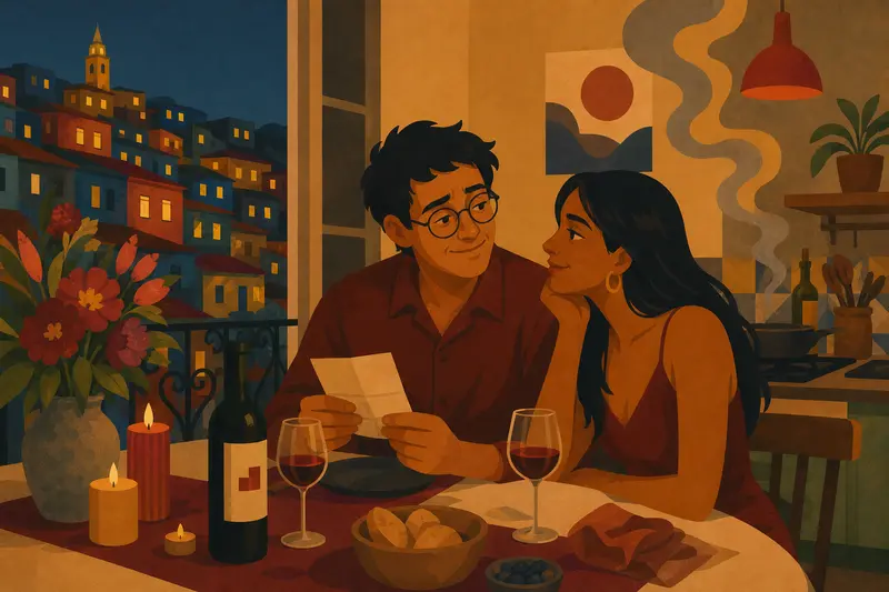 Cover illustration for Smoke, Wine, and Yes, A1 Spanish story