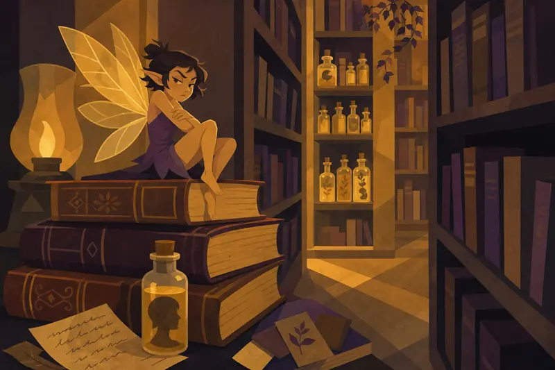 Cover illustration for The Pixie of Aisle 7-B, B2 Spanish story