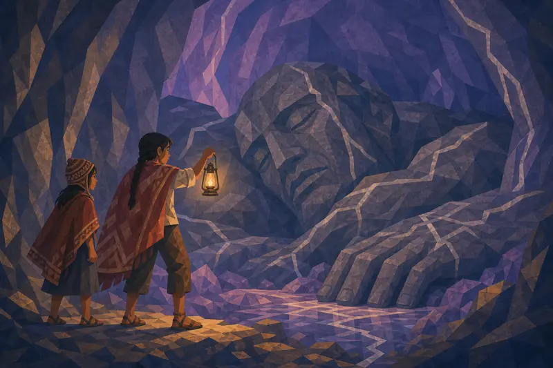 Cover illustration for The First Giant's Heart, B1 Spanish story