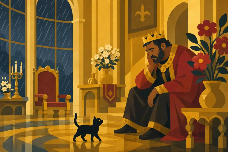 Cover illustration for The Cat Who Stayed, A0 Spanish story