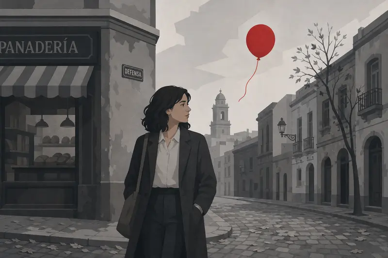 Cover illustration for The Balloon That Waits, A1 Spanish story
