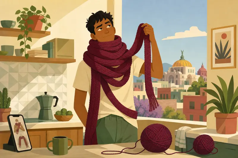 Cover illustration for The Scarf That Wouldn't Stop, B2 Spanish story
