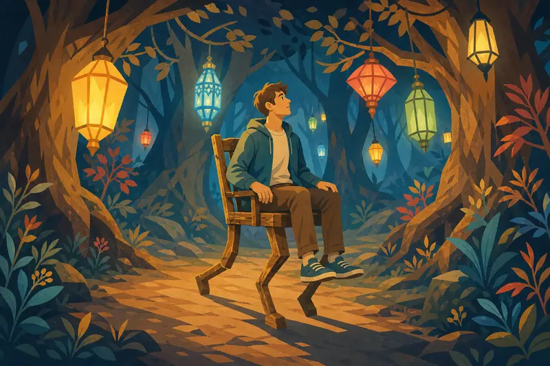 Cover illustration for Where Old Chairs Go, A1 Spanish story
