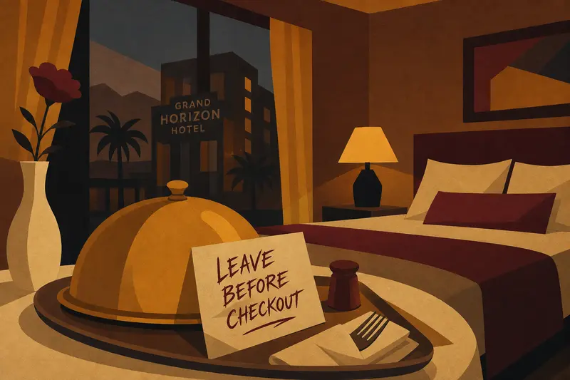 Cover illustration for Room Service, B1 Spanish story
