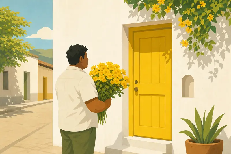 Cover illustration for Yellow for the Door, A0 Spanish story