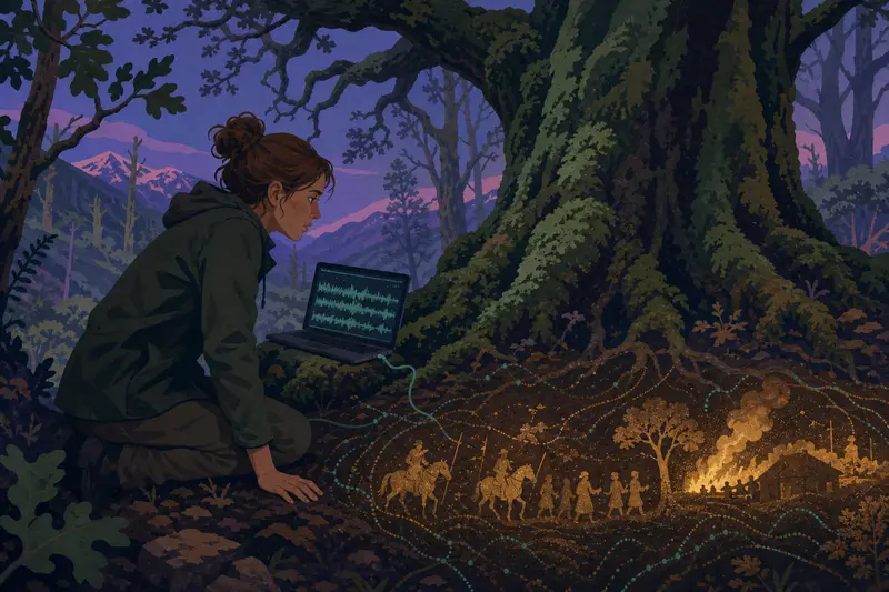 Cover illustration for What the Roots Remember, C1 Spanish story