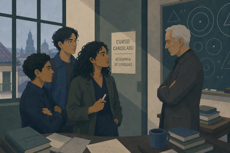 Cover illustration for A Language with Four Speakers, B1 Spanish story