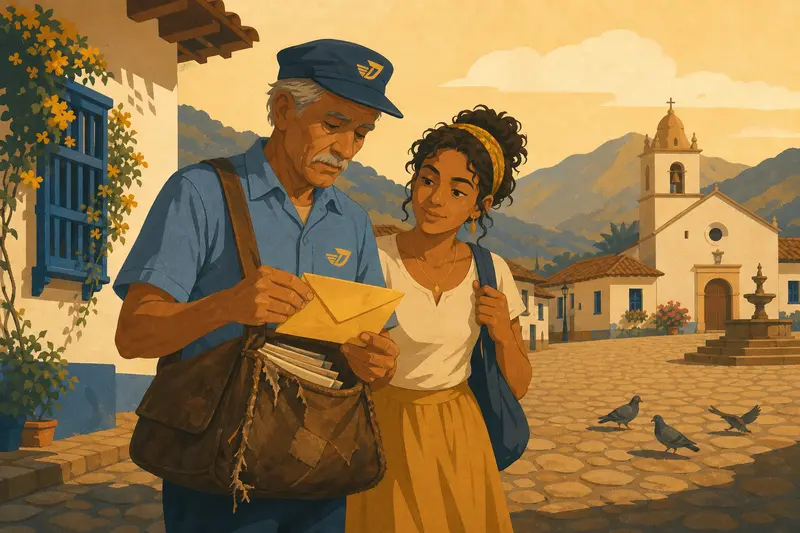 Cover illustration for The Yellow Envelope, A2 Spanish story