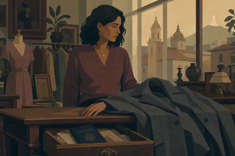 Cover illustration for The Coat in the Drawer, B1 Spanish story