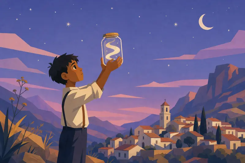 Cover illustration for The Boy Who Kept an Echo, A1 Spanish story
