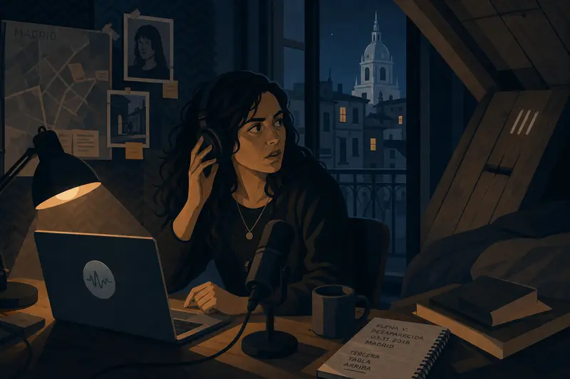 Cover illustration for The Floorboard Upstairs, C1 Spanish story