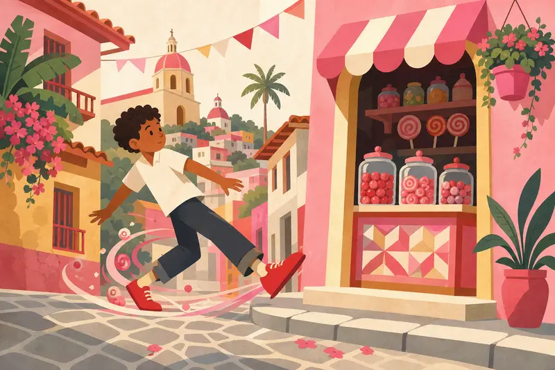 Cover illustration for Where the Red Shoes Go, A1 Spanish story