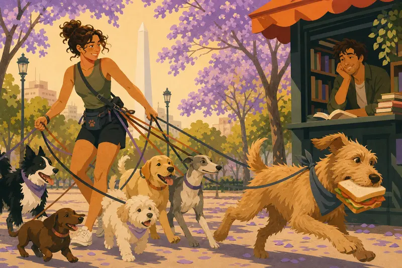 Cover illustration for The Sandwich Thief of Plaza Alemania, B1 Spanish story