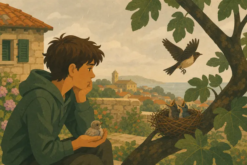 Cover illustration for Pico Sees the Sky, A0 Spanish story