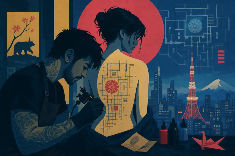 Cover illustration for The Blueprint Beneath the Skin, C2 Spanish story