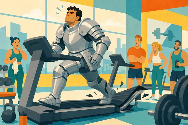 Cover illustration for The Knight at the Gym, A2 Spanish story